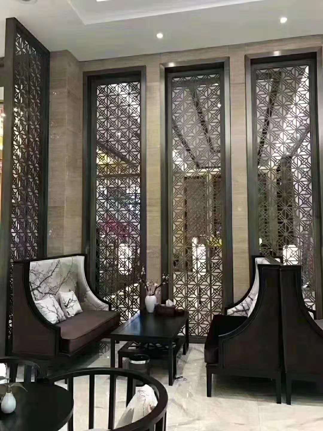不銹鋼鍍金裝飾墻_屏風(fēng)隔斷_客廳玄關(guān)鏤空_屏風(fēng)_支持定制